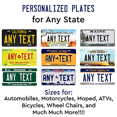 #ad Personalized Custom License Plate Tag for Any State Wall Auto Car Bicycle ATV $13.99
