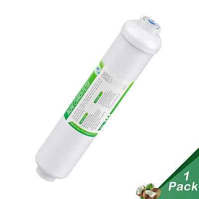 #ad 1 Pack Post Carbon Inline Water Filter 1 4quot; Quick Connect for Fridge RO System $9.99