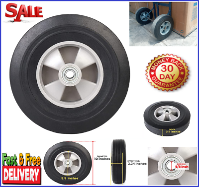 #ad 10 Inch Flat Free Solid Rubber Tires Set Dump Cart Hand Truck Replacement Tires $39.70