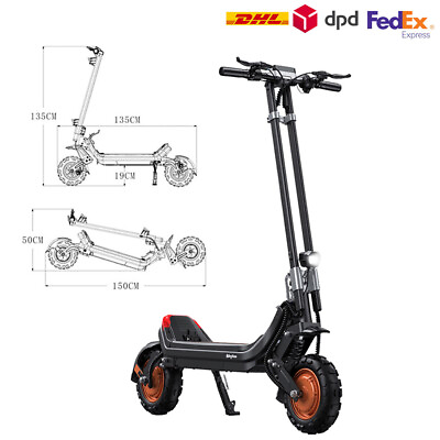 #ad 2400W Dual Motor Off Road Electric Scooter 11quot; Tires Range Foldable Escooters $1195.86
