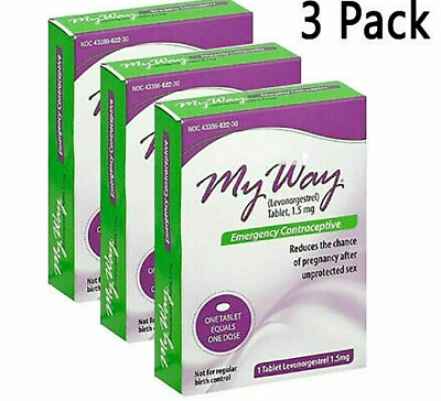 #ad My Way Emergency Contraceptive 1 Tablet 3 Pack Compare to Plan B One Step $19.99