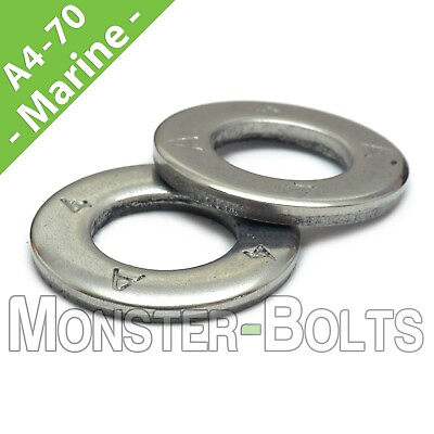 #ad A4 Marine Grade Stainless Steel Flat Washer DIN 125A M2 M2.5 M3 M4 M5 M6 M8 M10 $7.41