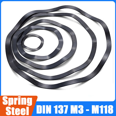 #ad Wave Washers M3 M4 M5 M6 M118 Spring Steel Wavey Crinkle Spring Gasket Black $42.99