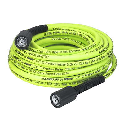 Flexzilla Pressure Washer Hose 1 4 in. X 50 Ft. 3100 PSI M22 Fittings ZillaGreen #ad $52.46
