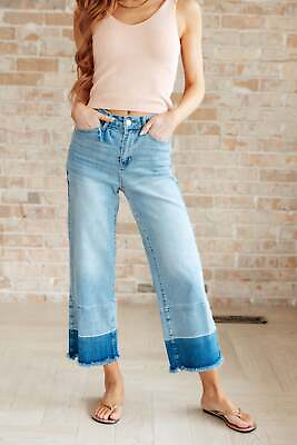 #ad Judy Blue High Rise Wide Leg Crop Jeans in Medium Wash $79.93