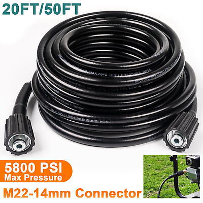 High Pressure Washer Hose 20 50ft 5800PSI M22 14mm Power Washer Extension Hose ` #ad #ad $18.39