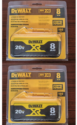 #ad 2pcs DeWalt DCB208 20V MAX XR 8.0 AH Compact Lithium Ion Power Tool Battery J $118.99