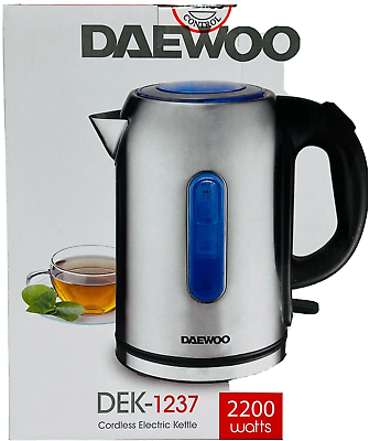 #ad Daewoo DEK1237 220 Volt Stainless Steel Cordless Kettle 220V Not For USA $49.95