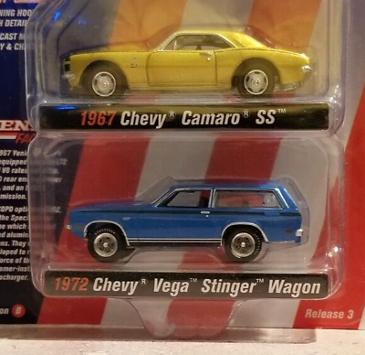 #ad Johnny Lightning 1967 Chevy Camaro SS 1972 Chevy Vega Stinger 1:64 Diecast Cars $18.35