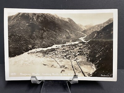 #ad Dedman Postcard Skagway Alaska Looking North up the White Pass Unposted RPPC $12.95