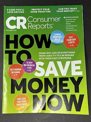 #ad Consumer Reports Magazine 2022 September $4.99