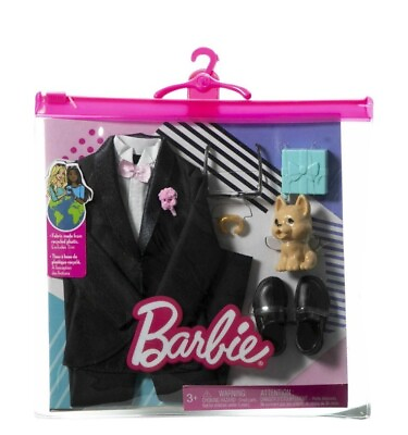 #ad Barbie Wedding Groom Outfit For Ken with Sunglasses amp; Puppy New $9.98