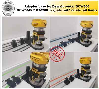 #ad Adaptor Dewalt router DCW600 DCW604 D26200 to guide rail track groove Made in UK GBP 36.99