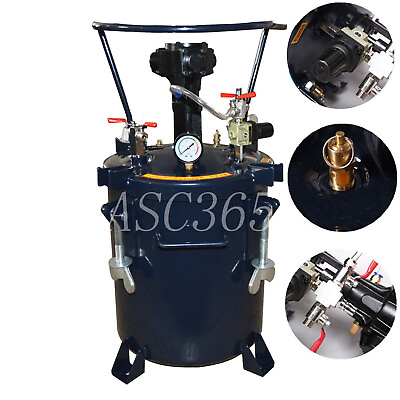 #ad 5gal 20L Pressure Feed Paint Pot Tank Spray Gun Paint Pressure Mixing Bucket $458.72