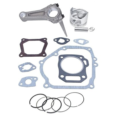 #ad #ad Piston Kit With Connecting Rod Pin Ring amp; Full Gasket Set For Honda GX200 Parts $22.33