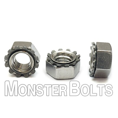 #ad #10 24 Bulk Qty 2000 K Lock Nuts with Ext Tooth Washer Stainless Steel $298.10