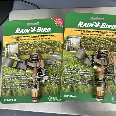 #ad Lot Of 2 Rain Bird 25PJDA C Brass Impact Sprinkler Head 1 2quot; New $23.90