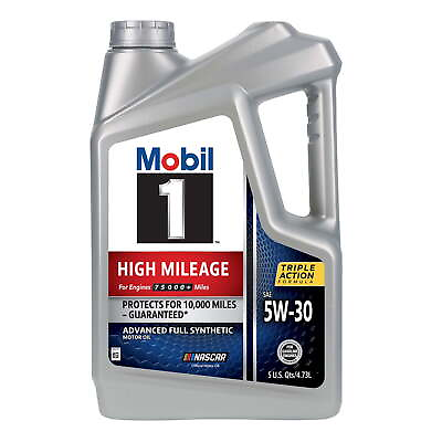 #ad Mobil 1 High Mileage Full Synthetic Motor Oil 5W 30 5 Quart $26.29