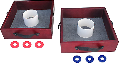 #ad USA Premium Washer Toss Game Includes 2 Felt Lines Washer Boxes and Steel Wash $49.99