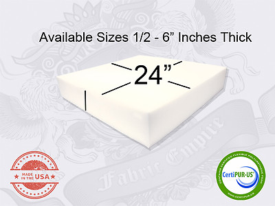 24quot; x 24quot; Square Upholstery Cushion Replacement Foam Sheet FREE SHIPPING $20.00