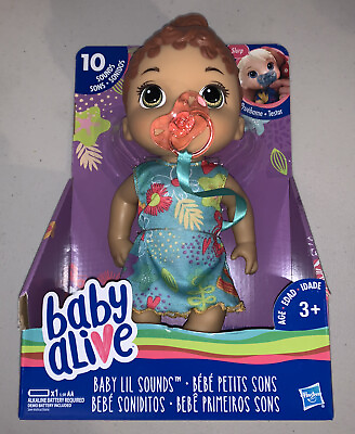 #ad Baby Alive Lil Sounds: Interactive Brown Hair Doll Kid Toy Gift Turquoise Dress $30.59