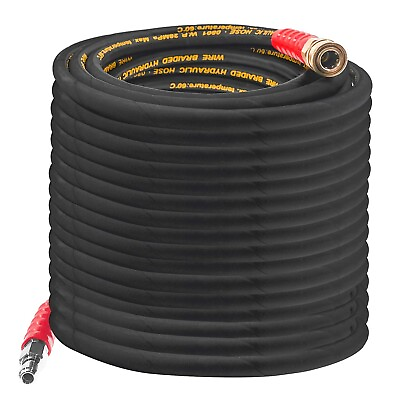 #ad Hourleey 50FT Pressure Washer Hose with 3 8 Inch Quick Connect High Tensile ... $66.61