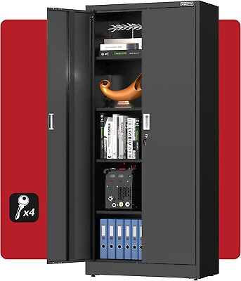 #ad WORKPRO Storage Cabinet Lockable 900LBS Load Capacity Total Metal Doorsamp;Shelves $215.99