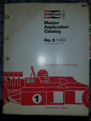 #ad 1980 Champion Plug Application Chart Catalog $11.69