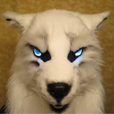 #ad Halloween LatexMask Simulation New Werewolf Mask Headgear Eyes Plush Headgear $27.99