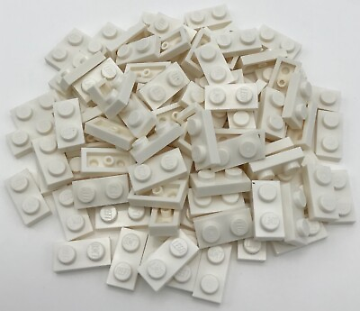 #ad Lego 100 New White 1 x 2 Dot Plates Pieces Parts $5.99