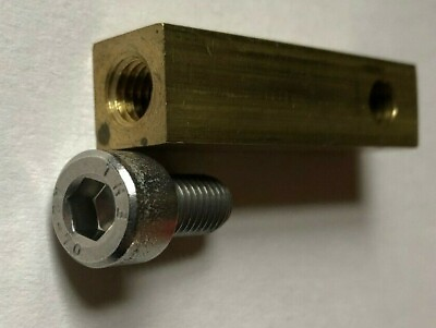 #ad Linkage Standoff or Mount Brass Square Stock 1 2 x 1 2 x 2quot; Threaded with Bolt $12.19