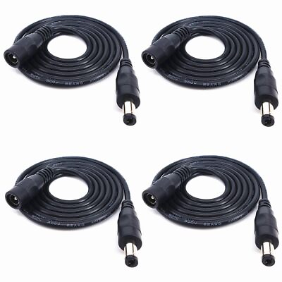 #ad 4pcs Black 3.3 Foot 1 Meter DC Male and Female Extension Cables 5.5mm x 2.... $16.00