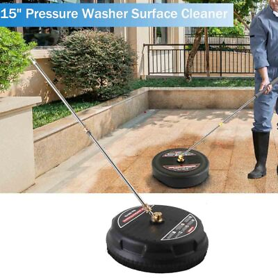 #ad 15quot; Water Pressure Washer Flat Surface Cleaner 4000PSI w 2 Extension Wand US $45.03