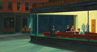 #ad Nighthawks By Edward Hopper art painting print $8.99