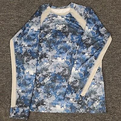 #ad TrueTimber Fishing Shirt Mens Large Blue Viper Camo Long Sleeve Breathable Tee $16.99