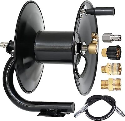 #ad #ad Pressure Washer Hose Reel 100 ft with Jumper Hose 3ft Heavy Duty Steel Manua... $196.91
