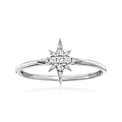 #ad Natural Round Cut Diamonds North Star Anniversary Ring In Pure 10K White Gold $438.00