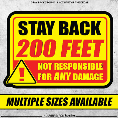 #ad #ad Stay back 200 feet sticker tow truck caution safety decal warning bumper sticker $19.97