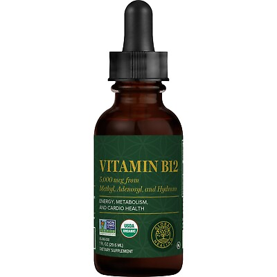 #ad Vitamin B12 5000 mcg 3 in 1 Organic Liquid Vitamin B12 30 Day Supply 1 Oz $24.95