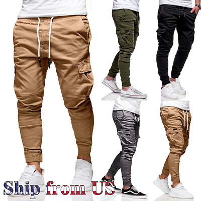 #ad #ad Men#x27;s Casual Joggers Pants Sweatpants Cargo Combat Loose Sport Workout Trousers $19.99