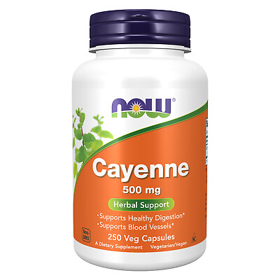 #ad NOW FOODS Cayenne 500 mg 250 Veg Capsules $16.34