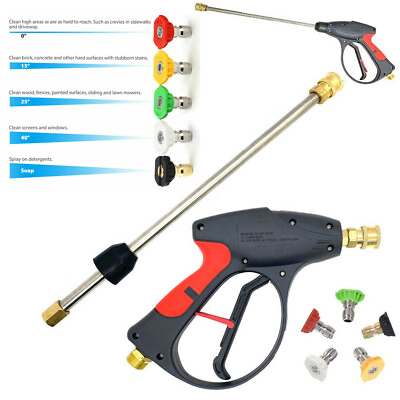High Pressure 4000PSI Car Power Washer Gun Spray Wand Lance Nozzle Kit M22 #ad $24.99
