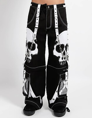 #ad Northern Star Men#x27;s Gothic Scare Skull Dark Street Goth Pants White $99.99
