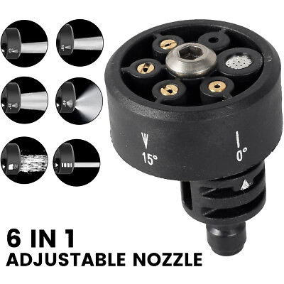 #ad Pressure Washer Nozzle 6 In 1 Adjustable Hose Nozzle 3000IHigh CV $8.05