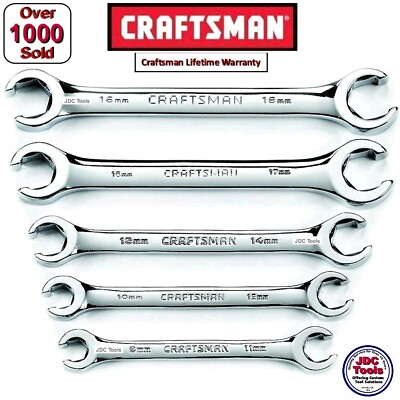 #ad CRAFTSMAN 5 PC METRIC MM FLARE LINE NUT WRENCH SET 9mm to 18mm $34.92