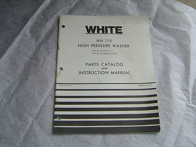 #ad #ad White WM 725 high pressure washer parts catalog instruction book manual $19.00