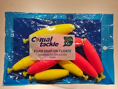 #ad Fishing Bobbers Foam Snap On Floats Pack Of 8 Assorted Color And Sizes $7.00