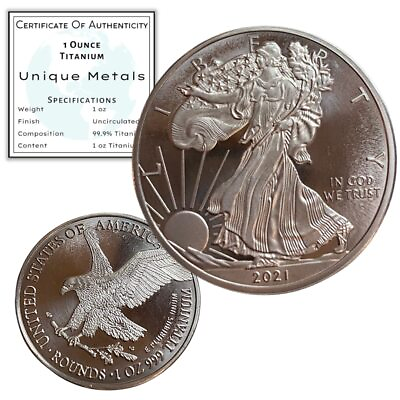 #ad 2021 1 Ounce OZ 999 Fine Solid USA American Liberty Eagle Coin $21.85