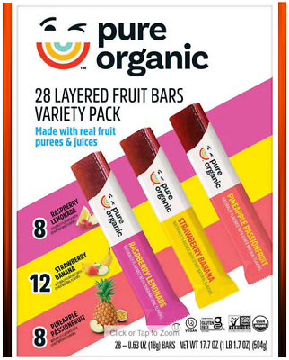 #ad Pure Organic Layered Fruit Bars Variety Pack 28 count $21.99