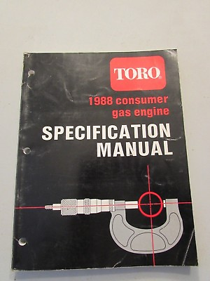#ad Toro 1988 Consumer Gas Engine Specification Manual $9.00